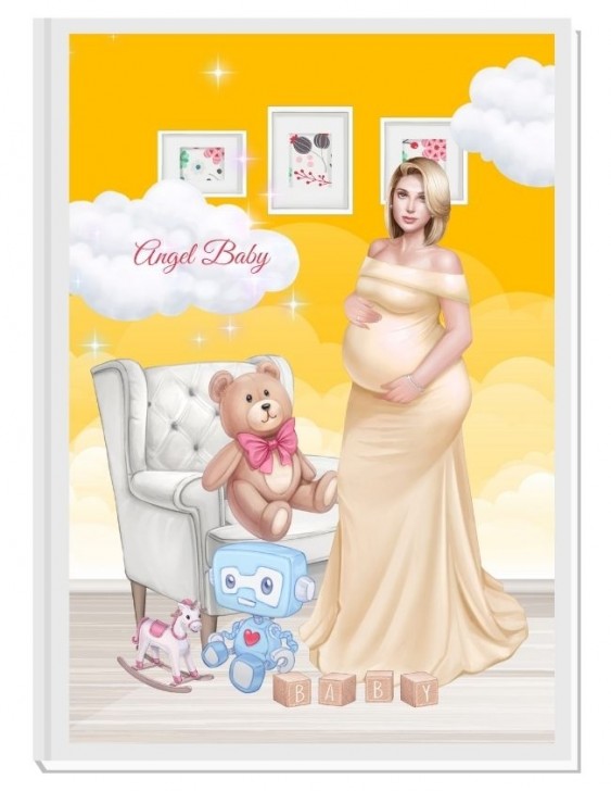 ПЕРСОНАЛИЗИРАН ДНЕВНИК НА БЪДЕЩАТА МАМА - ANGEL BABY3: LOVE (yellow/blond)