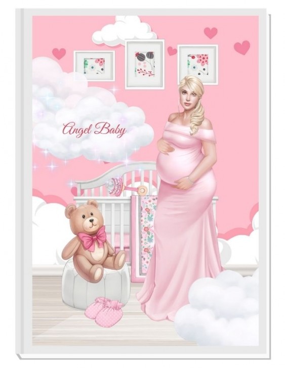 ПЕРСОНАЛИЗИРАН ДНЕВНИК НА БЪДЕЩАТА МАМА - ANGEL BABY2: EXCITEMENT (pink/blond)
